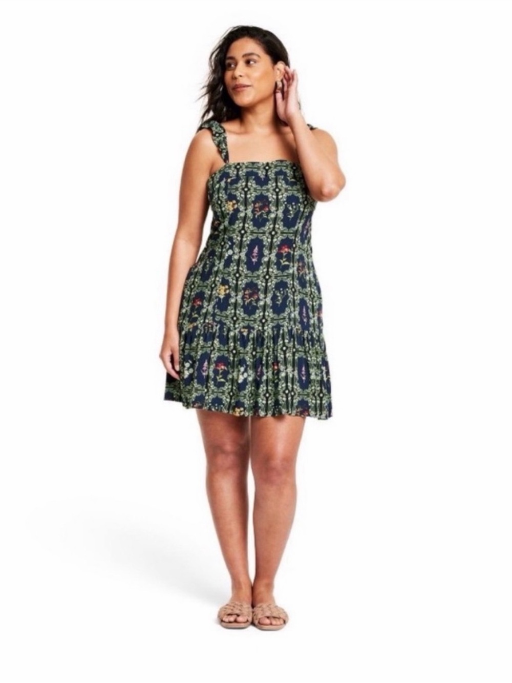 Agua bendita x target mini dress - Floral Printed Sundress with Tie Straps